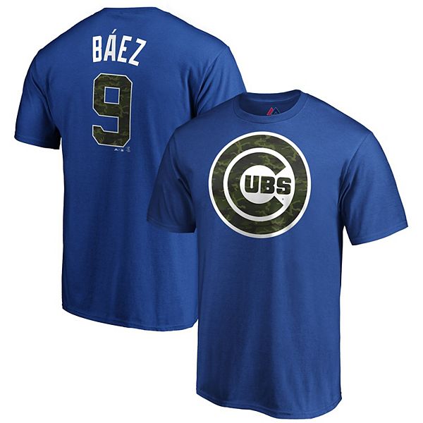 Men's Majestic Chicago Cubs #9 Javier Baez Authentic Green Salute