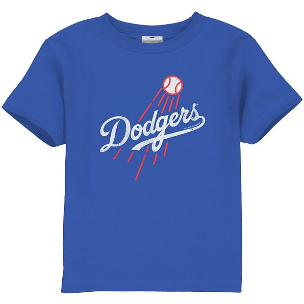 SOFT AS A GRAPE Los Angeles Dodgers Youth Distressed Team Logo T