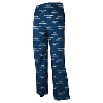 Seattle Seahawks Preschool Allover Logo Flannel Pajama Pants - Navy Blue