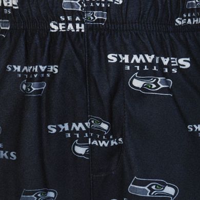 Seattle Seahawks Preschool Allover Logo Flannel Pajama Pants - Navy Blue