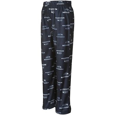 Seattle Seahawks Preschool Allover Logo Flannel Pajama Pants - Navy Blue