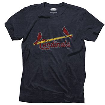 Men's Majestic Threads Light Blue St. Louis Cardinals Throwback Logo  Tri-Blend T-Shirt