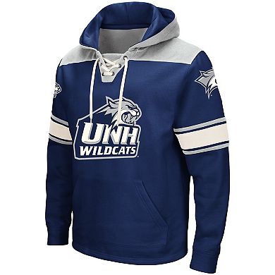 Men's Colosseum Navy New Hampshire Wildcats 2.0 Lace-Up Pullover Hoodie