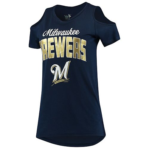 Women's GIII 4Her by Carl Banks Navy Milwaukee Brewers Clear the Bases