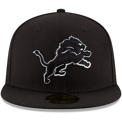 Men's New Era Black Detroit Lions B-Dub 59FIFTY Fitted Hat