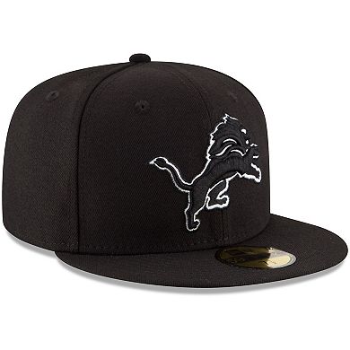 Men's New Era Black Detroit Lions B-Dub 59FIFTY Fitted Hat