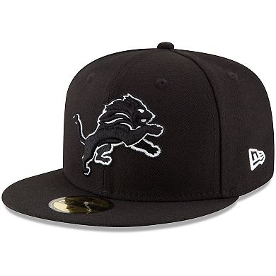 Men's New Era Black Detroit Lions B-Dub 59FIFTY Fitted Hat