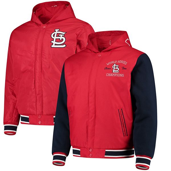 Men's JH Design Red St. Louis Cardinals Reversible Poly-Twill Hooded Jacket