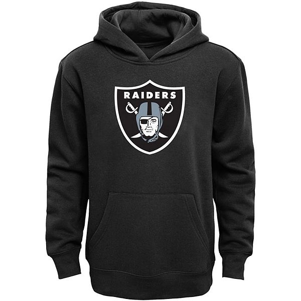 Men's Fanatics Branded Black Las Vegas Raiders Primary Logo Fitted Pullover Hoodie Size: Extra Large