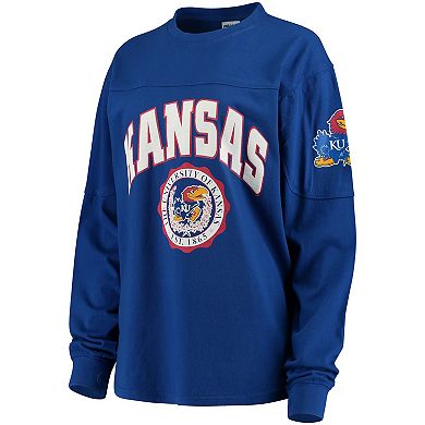 Women's Royal Kansas Jayhawks Edith Long Sleeve T-Shirt