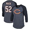 Men's Majestic Threads Khalil Mack Navy Chicago Bears Player Name & Number Raglan Tri-Blend 3/4-Sleeve T-Shirt