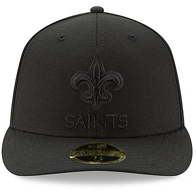 Men's New Era Black New Orleans Saints Black on Black Low Profile 59FIFTY II Fitted Hat