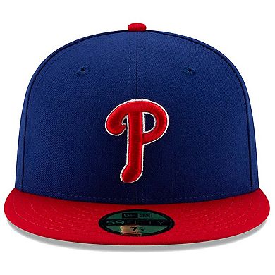 Men's New Era Royal/Red Philadelphia Phillies Alternate Authentic Collection On-Field 59FIFTY Fitted Hat