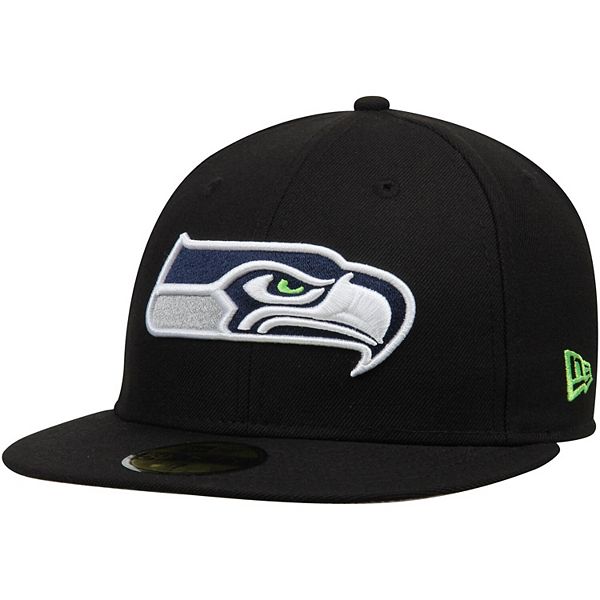 Men's New Era Black Seattle Seahawks Omaha 59FIFTY Hat