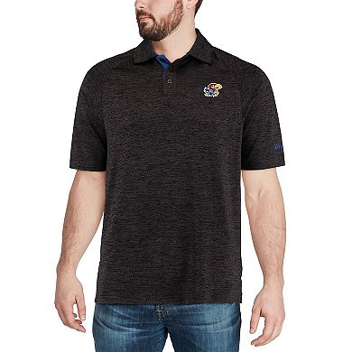 Men's Colosseum Black Kansas Jayhawks Down Swing Polo