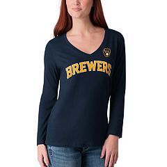 Milwaukee Brewers G-III 4Her by Carl Banks Women's Baseball Girls Fitted T- Shirt - White