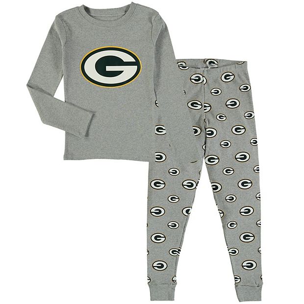 Preschool Heathered Gray Green Bay Packers Long Sleeve T Shirt