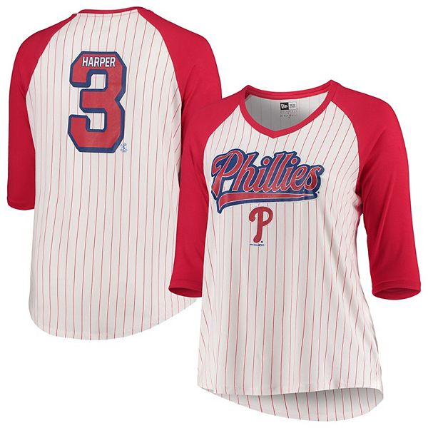 Women's New Era White/Red Philadelphia Phillies Team Pinstripe Jersey Tank  Top