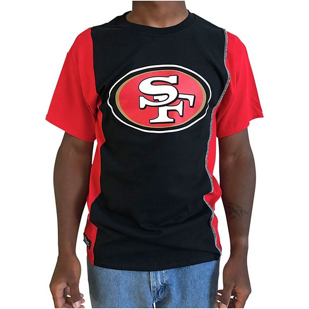 Men's Refried Apparel Black/Scarlet San Francisco 49ers Sustainable  Upcycled Split T-Shirt