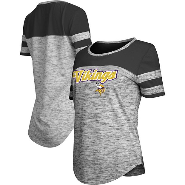 Women's New Era Black Minnesota Vikings Glitter Gel T-Shirt