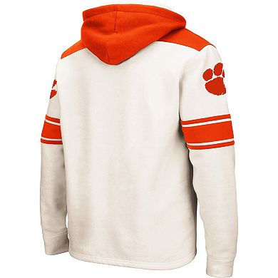 Men's Colosseum Cream Clemson Tigers 2.0 Lace-Up Pullover Hoodie