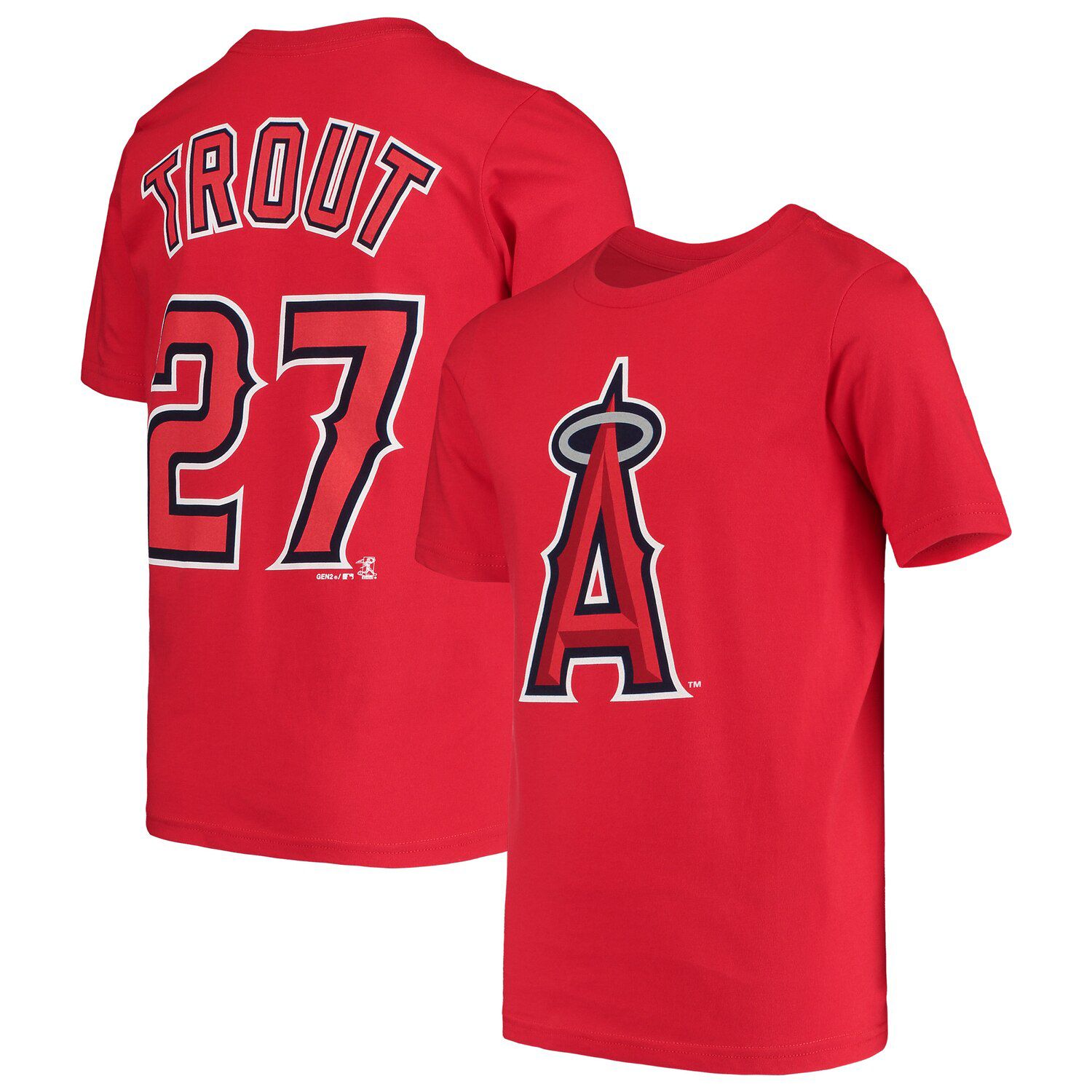 mike trout youth red jersey