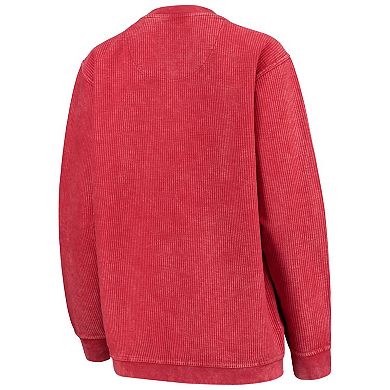 Women's Pressbox Red Wisconsin Badgers Comfy Cord Corduroy Crewneck ...