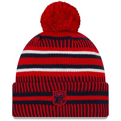 Youth New Era Red New England Patriots 2019 NFL Sideline Home Reverse Sport Knit Hat