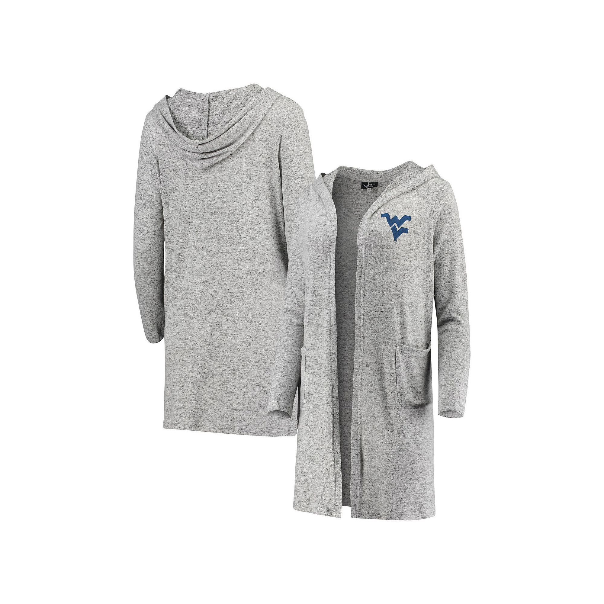 Womens Heathered Gray West Virginia Mountaineers Cuddle Soft Duster Tri-Bl
