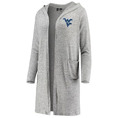 Women's Heathered Gray West Virginia Mountaineers Cuddle Soft Duster Tri-Blend Hooded Cardigan