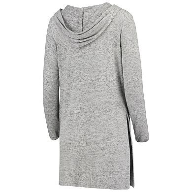 Women's Heathered Gray West Virginia Mountaineers Cuddle Soft Duster Tri-Blend Hooded Cardigan