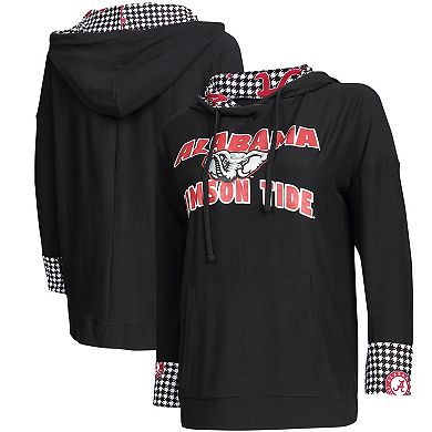 Women's Concepts Sport Black Alabama Crimson Tide Fairway Houndstooth Pullover Hoodie