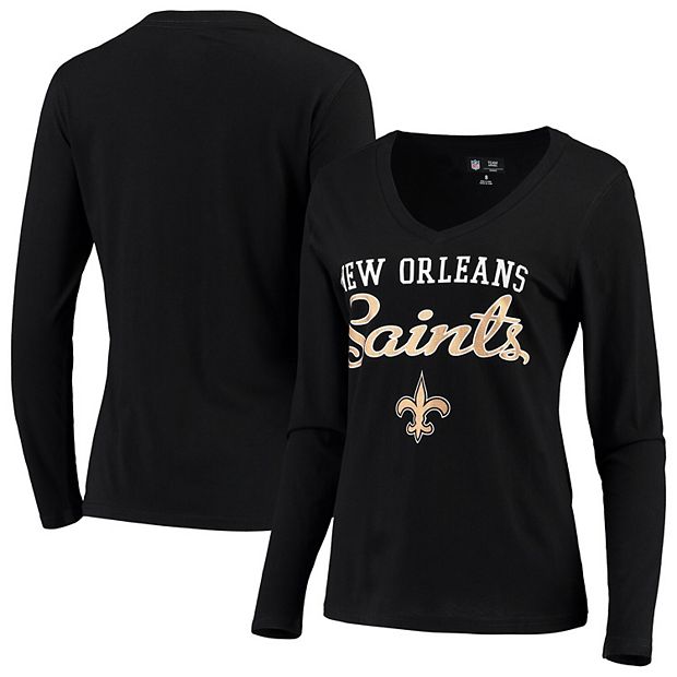 Women's G-III 4Her by Carl Banks Black New Orleans Saints Post Season Long  Sleeve V