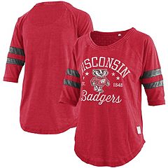 NWT Womens NCAA Wisconsin Badgers Bling Jersey Shirt Top Size Large L 12-14 