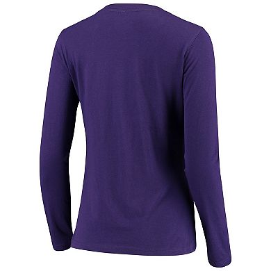 Women's G-III 4Her by Carl Banks Purple Baltimore Ravens Post Season Long Sleeve V-Neck T-Shirt