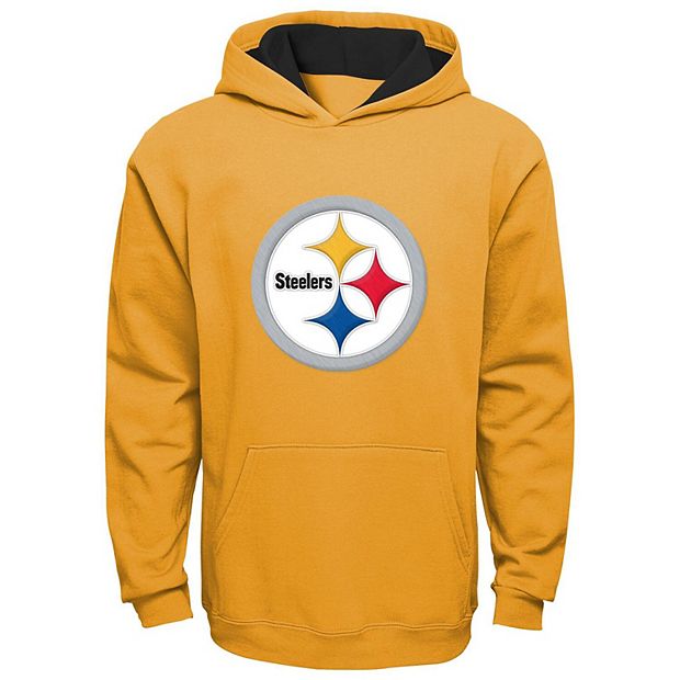 Youth Gold Pittsburgh Steelers Fan Gear Prime Pullover Hoodie