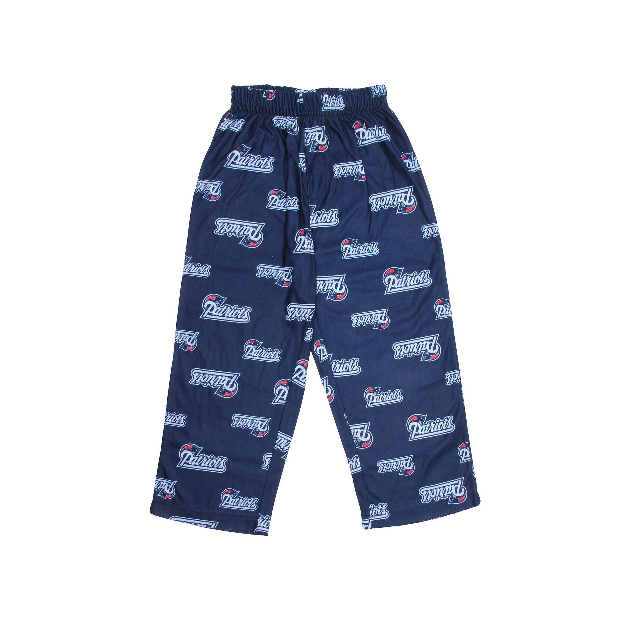 Preschool Navy Blue New England Patriots Allover Logo Printed Pants, Boys,