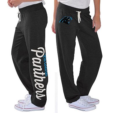 Women's G-III 4Her by Carl Banks Black Carolina Panthers Scrimmage Fleece Pants