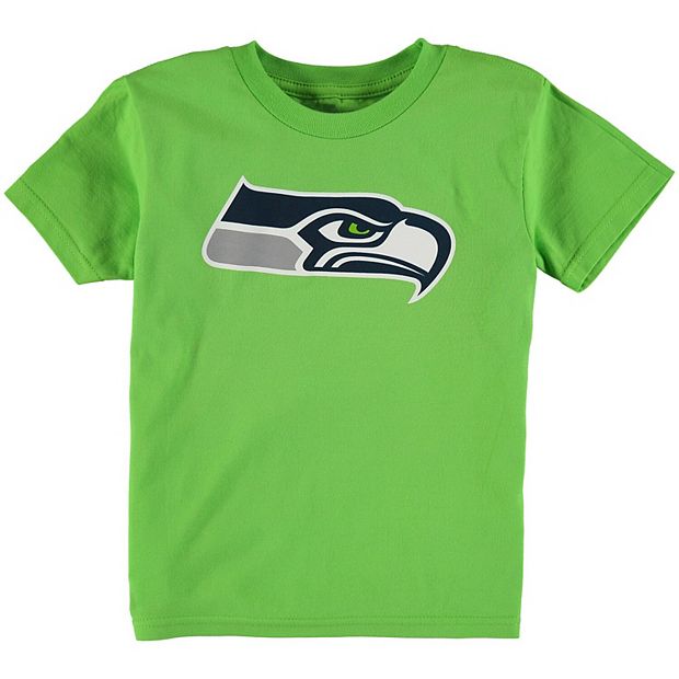 Preschool Neon Green Seattle Seahawks Team Logo Short Sleeve T Shirt