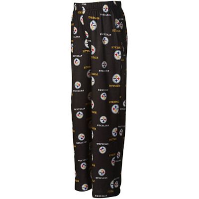Pittsburgh Steelers Preschool Allover Logo Flannel Pajama Pants Black