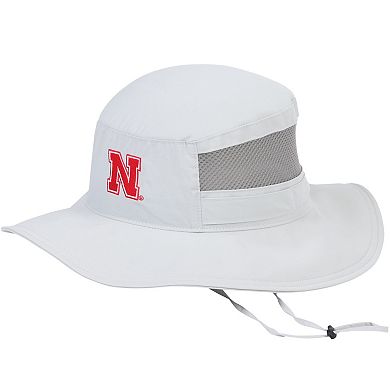 Men's Columbia Gray Nebraska Huskers Bora Bora Booney II Bucket Hat