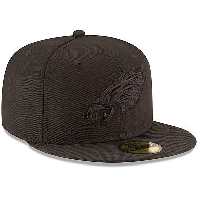 Men's New Era Philadelphia Eagles Black on Black 59FIFTY Fitted Hat