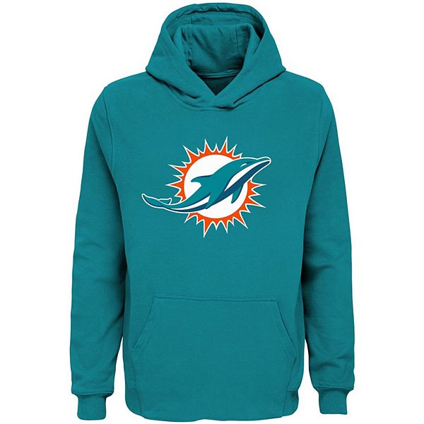 Youth Aqua Miami Dolphins Primary Team Logo Pullover Hoodie