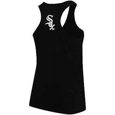 Women's Soft as a Grape Black Chicago White Sox Plus Size Swing for the Fences Racerback Tank Top