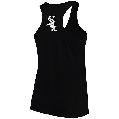 Women's Soft as a Grape Black Chicago White Sox Plus Size Swing for the Fences Racerback Tank Top