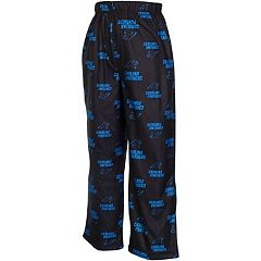 Women's Black/Charcoal Carolina Panthers Devote Flannel Lounge Pants