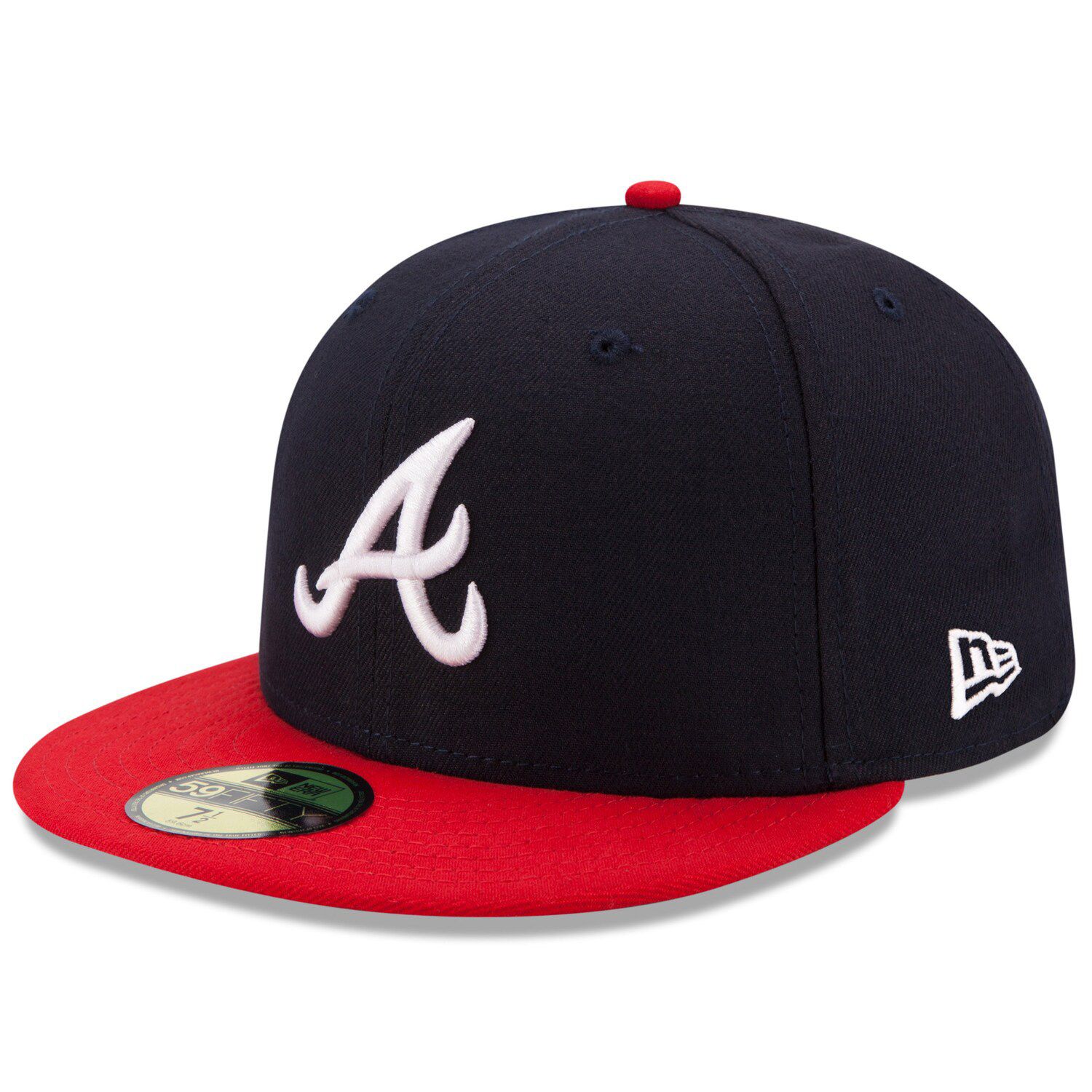 Men S New Era Navy Red Atlanta Braves Home Authentic Collection On   4080585