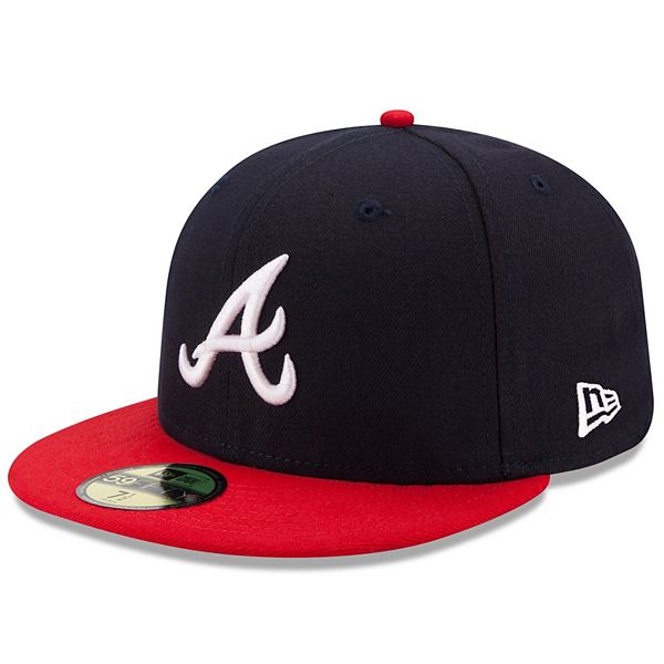 NEW ERA AXE WAX ATLANTA BRAVES FITTED HAT (REAL TREE/NAVY) – So