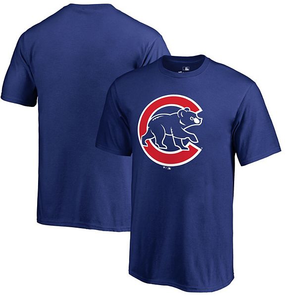 Men's Royal Chicago Cubs Primary Logo T-Shirt