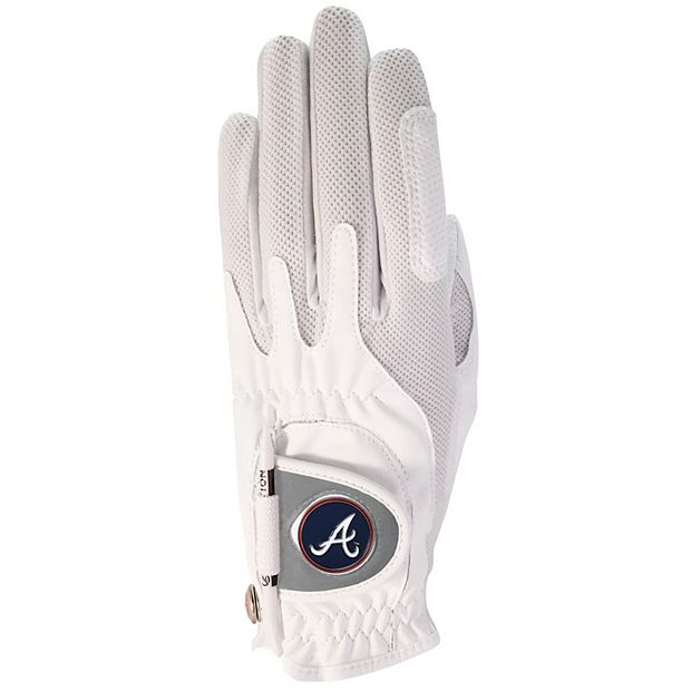 Atlanta Braves Left Hand Golf Glove & Ball Marker Set - White